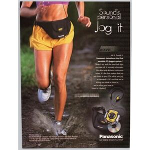 Panasonic Shockwave‎ Portable CD Jogger Running Audio Vintage Print Ad 1998